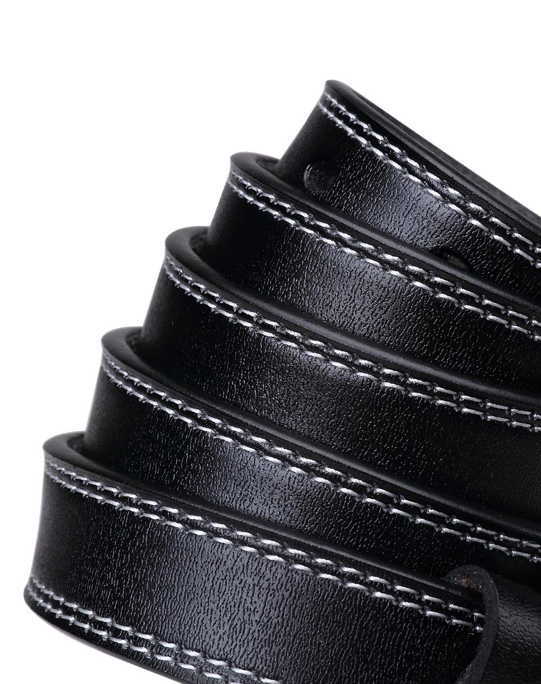 2017新款牛皮复古中性车缝线女皮带女腰带