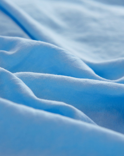 1.5m床简约纯色水洗棉四件套-时尚礼帽-深天蓝