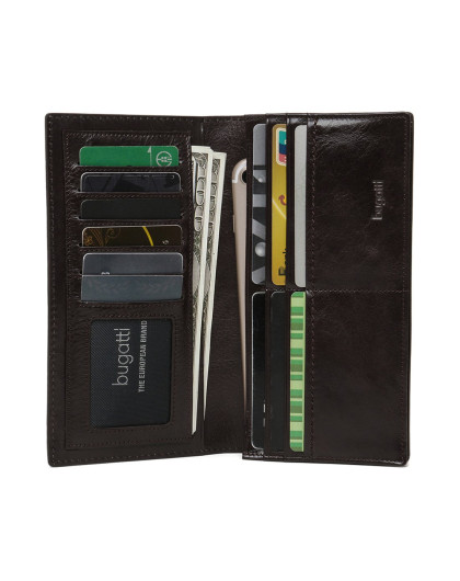 宝加力bugatti国际品牌男牛皮长款钱包男 时尚休闲竖款二折钱夹 2017