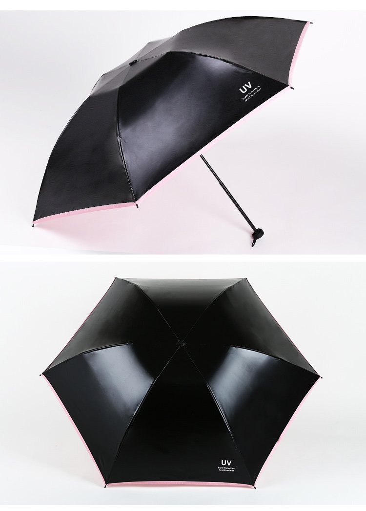 小黑伞超小超轻防紫外线遮阳伞黑胶防晒太阳伞折叠口袋伞