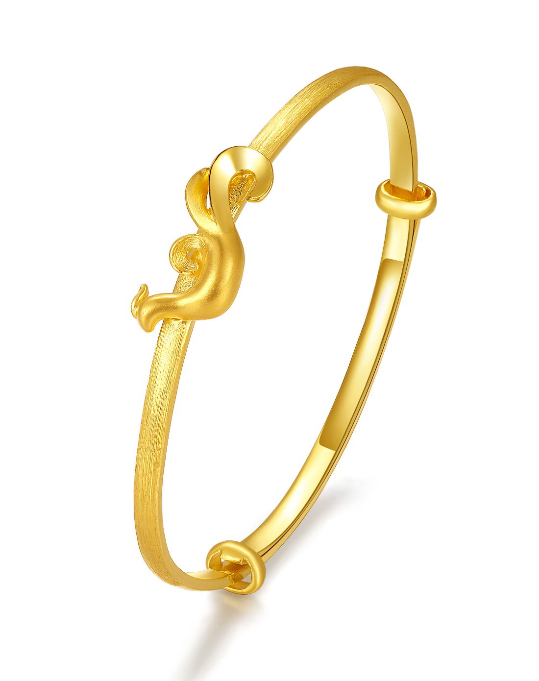 【七夕礼物】周六福 精品足金黄金手镯-凤凰