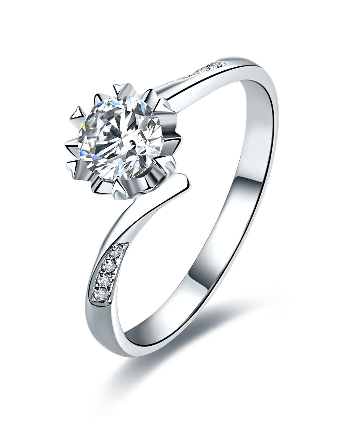 周六福pt950扭臂52分钻石戒指