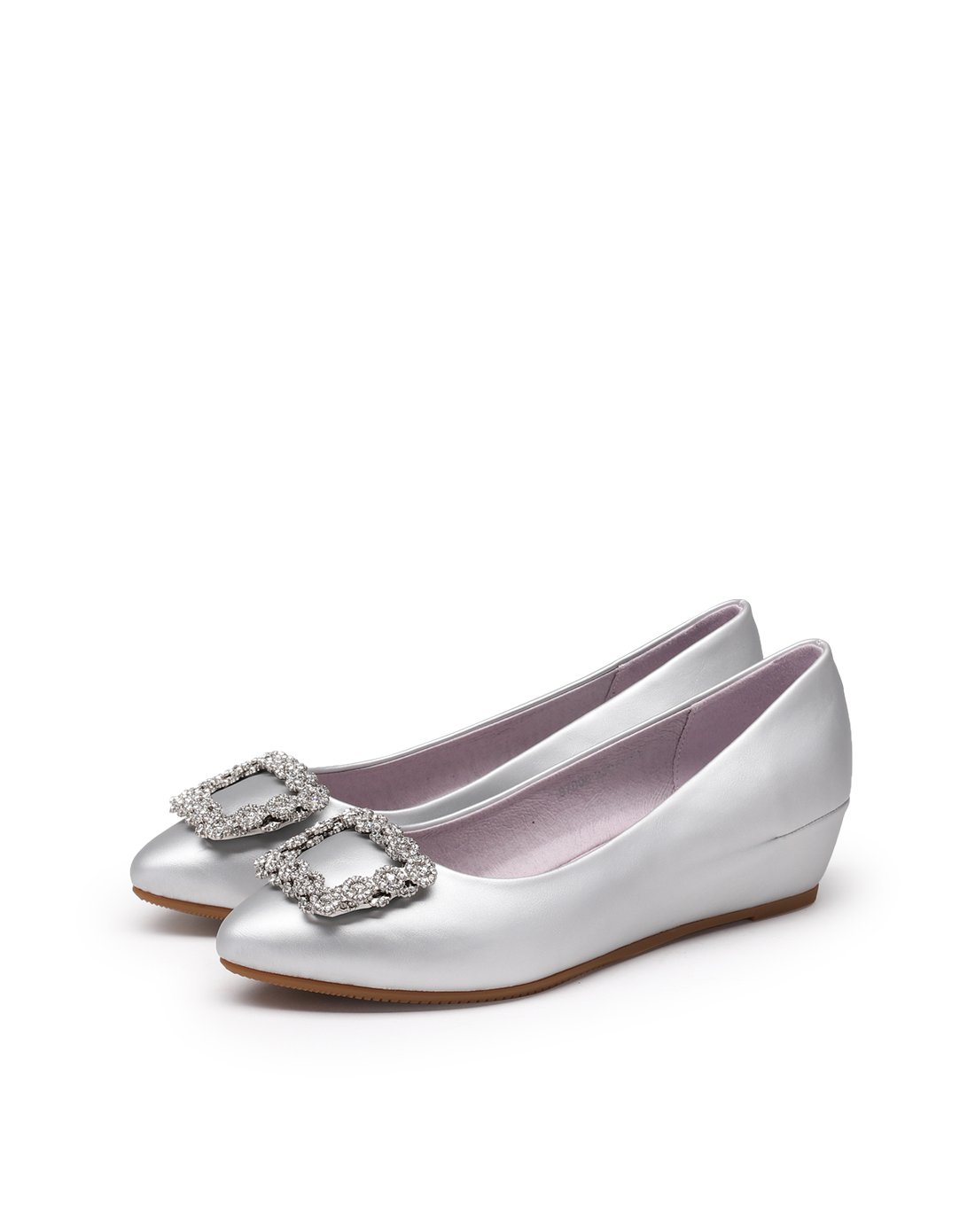 珂卡芙kekafu女鞋秋冬尚新专场珂卡芙韩版浅口尖头中跟水钻平底单鞋