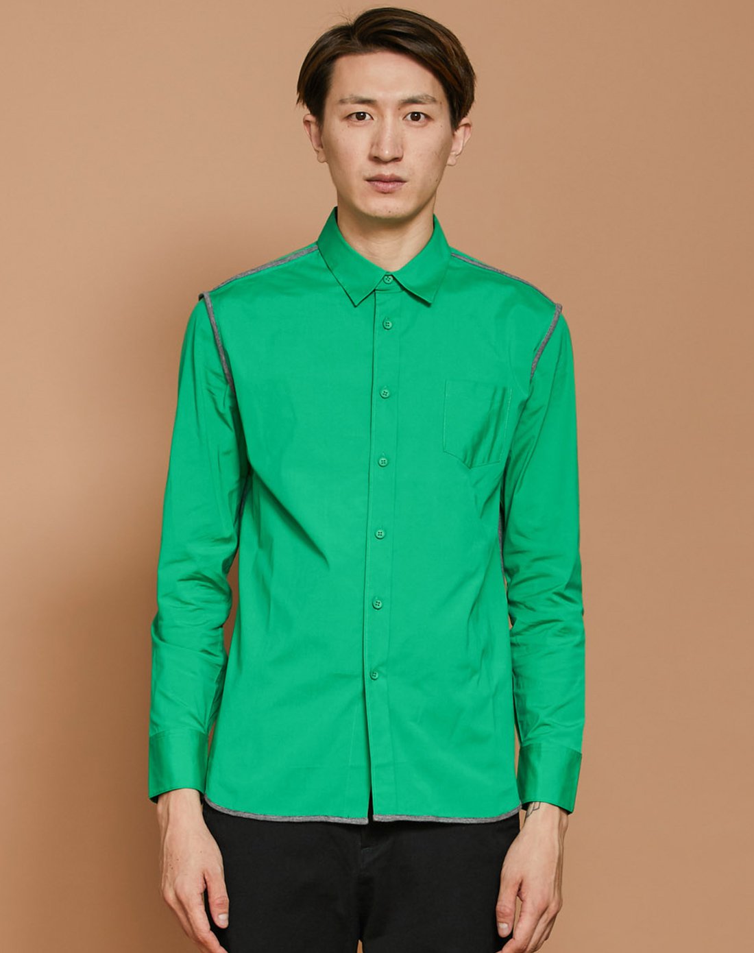 简约合身修身棉质衬衫