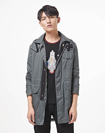 anzheng安正时尚休闲军旅风零重中长款男式风衣