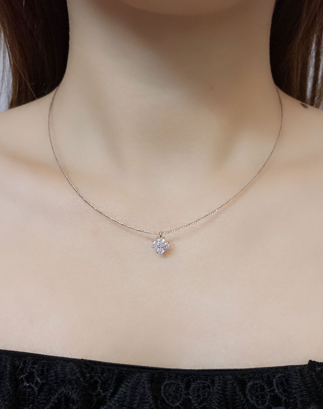 925银时尚玫瑰金【倾心短款系列】锁骨链