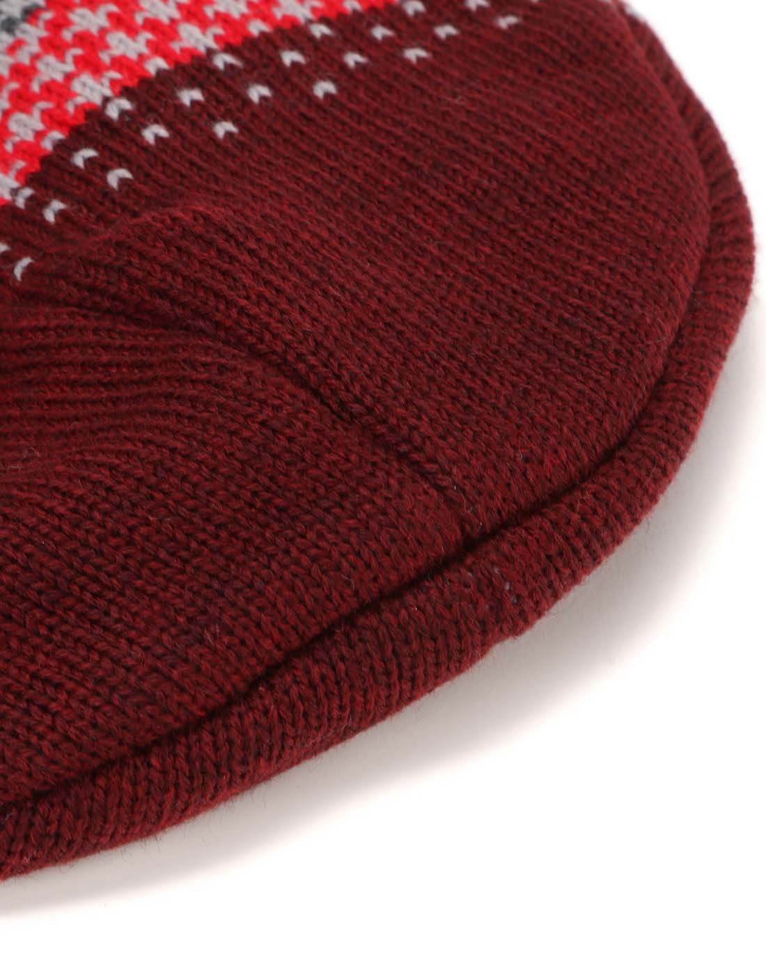 男女款枣红色针织帽 训练系列