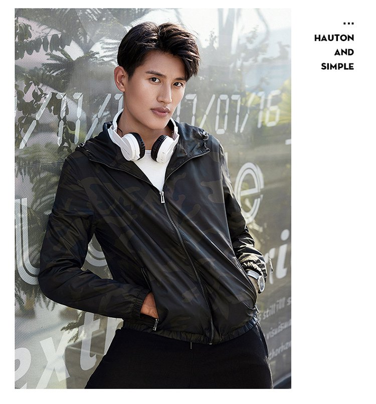 男装大清仓盛典2018男士春装新款 迷彩连帽休闲长袖空调衫9273jk20610