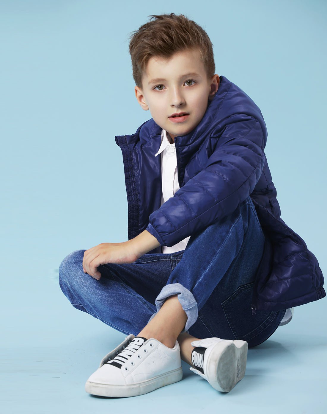 安奈儿童装女童连帽羽绒服短款2017新款冬季男童保暖外套