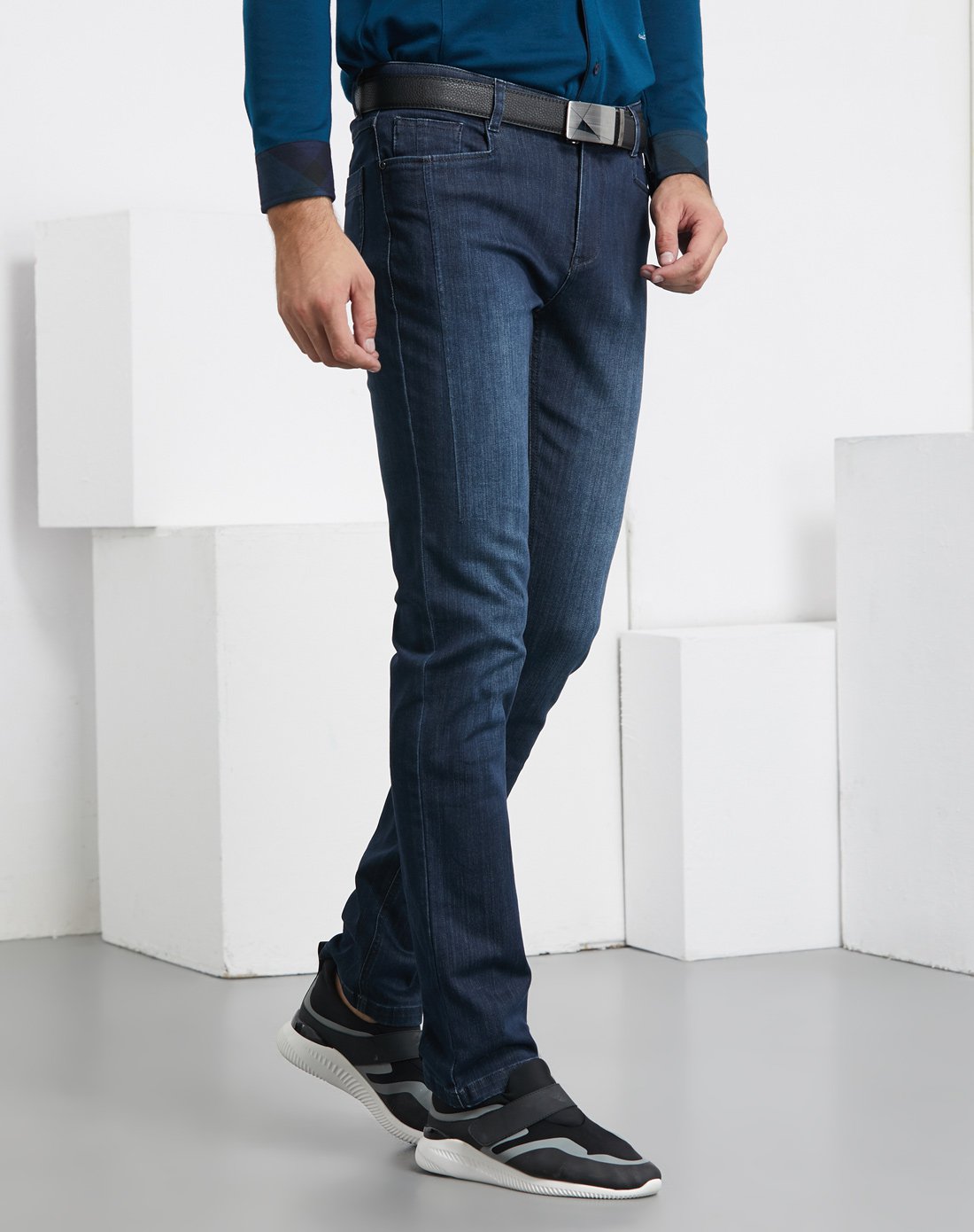 杰克斯男装春季专柜同款合体版型时尚百搭修脚款弹力男士牛仔裤