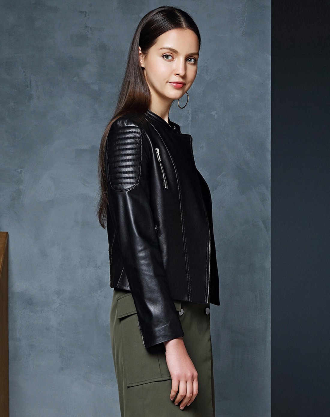 2017新款女士帅气酷机车款短单皮衣皮夹克外套