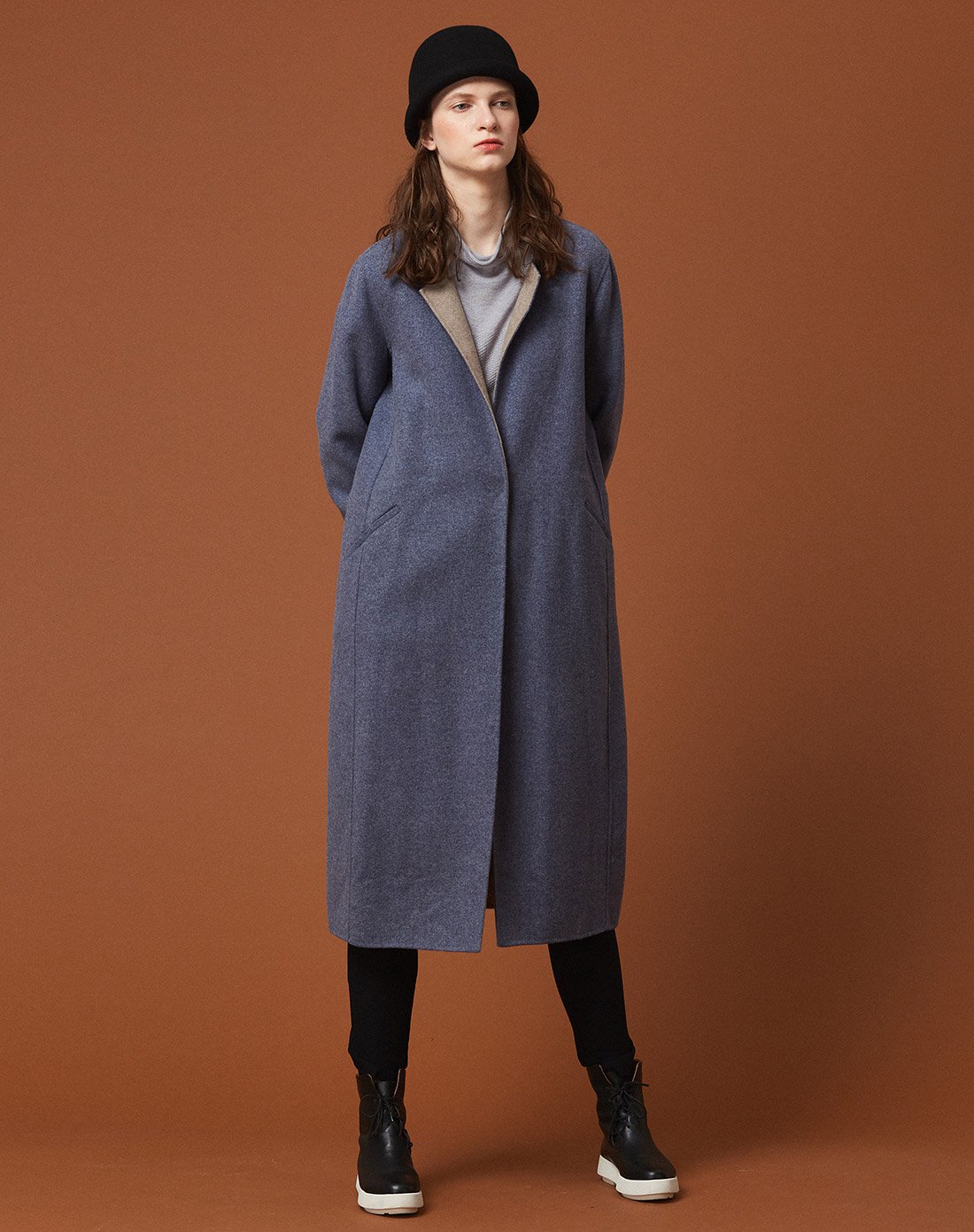 羊毛进口面料气质毛呢大衣