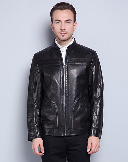 男款绵羊皮休闲时尚真皮西装外套挺阔男士外套男士真皮皮衣经典男皮衣