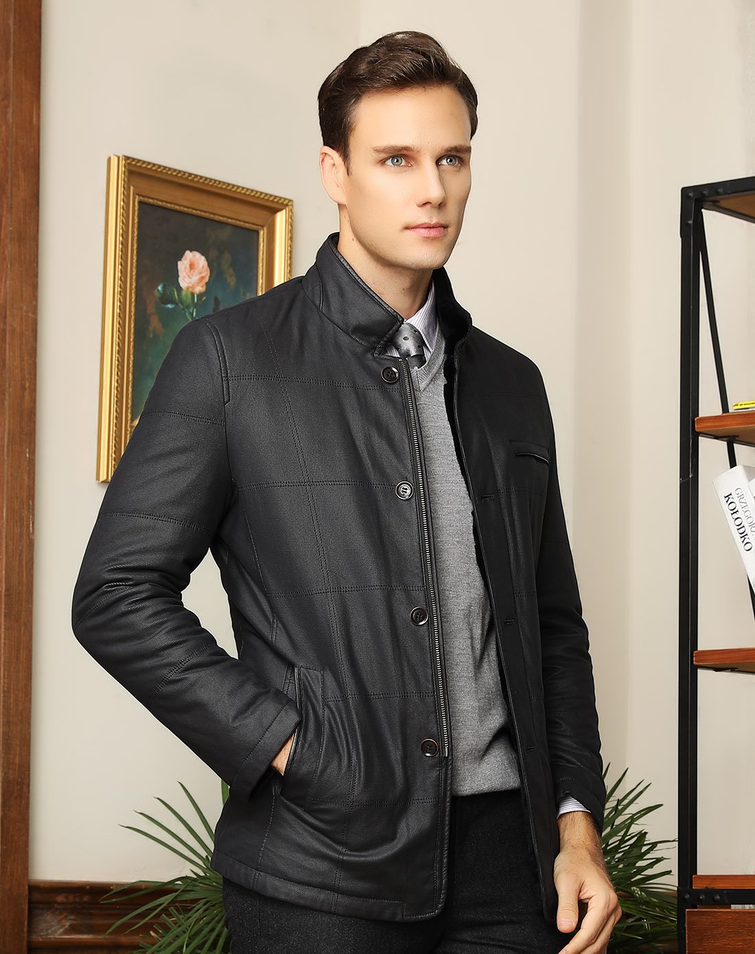 佛伦帝奴fllorinteno特卖旗舰店兔毛皮内胆獭兔毛立领