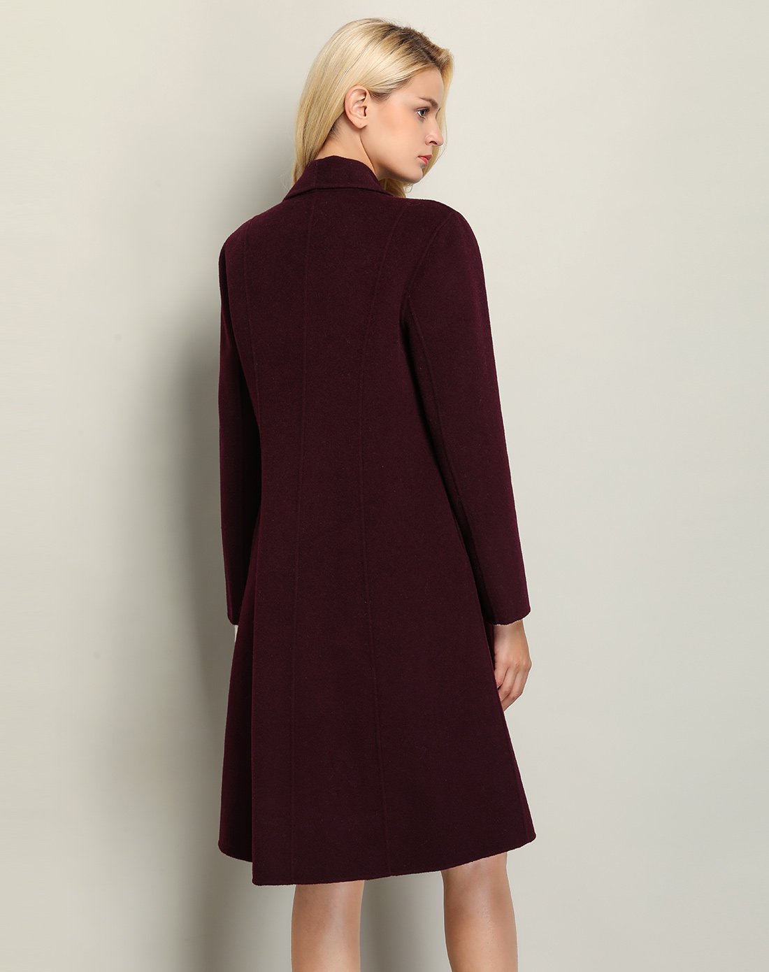 冬清仓-恩佐anjor羊绒女装专场 恩佐秋冬长袖纯色翻领开衫经典休闲