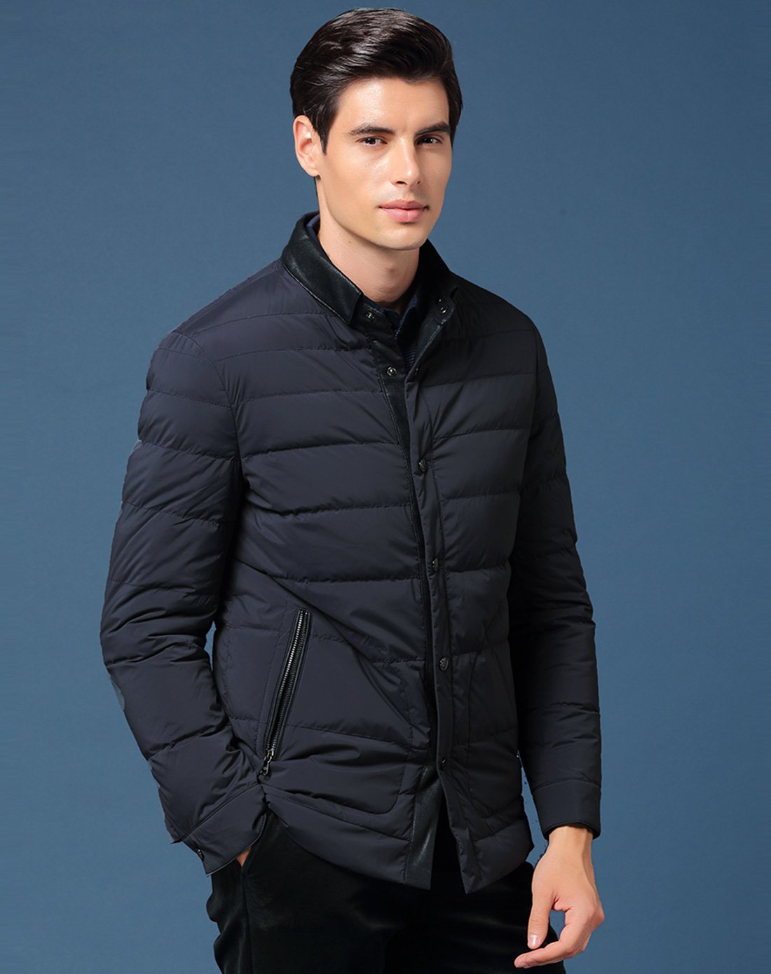 劳斯顿lawsiton男装清仓专场男外套超轻保暖优雅经典白鸭绒羽绒服