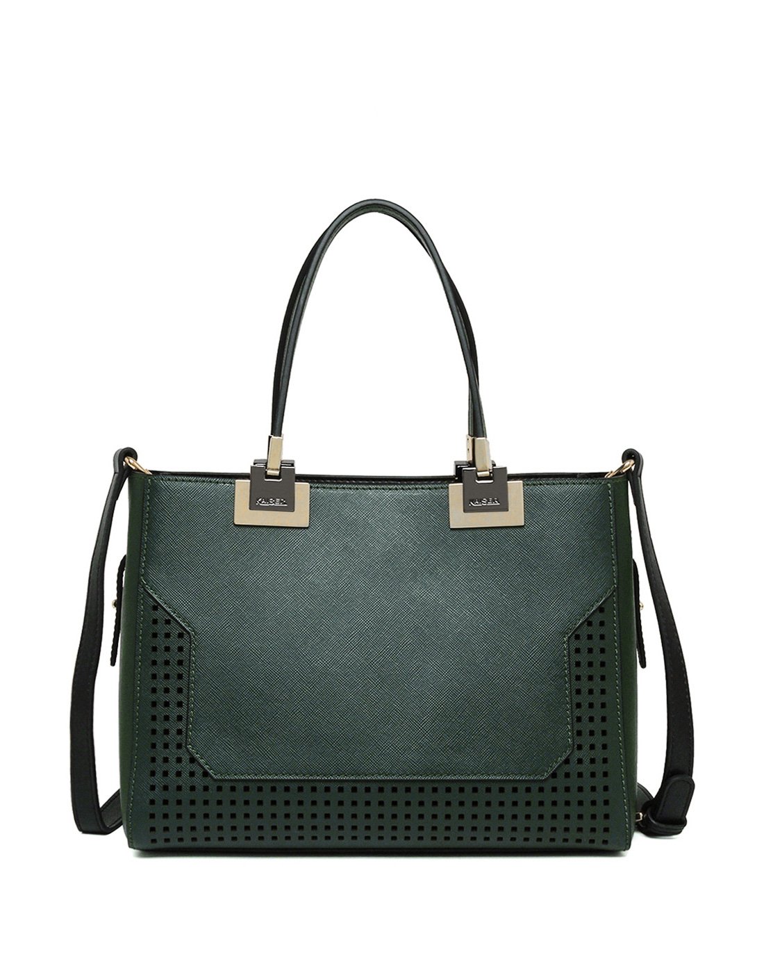 专柜同款 女款牛皮时尚镂空手提单肩包(大款)