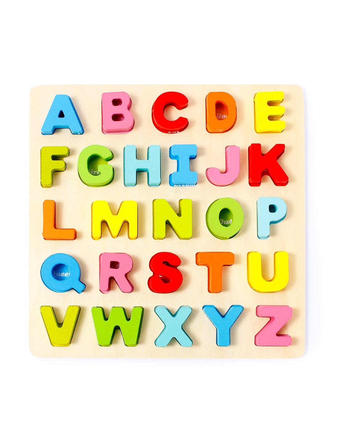 宝宝早教益智玩具 大写字母认知凹凸拼图板积木