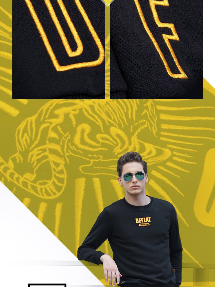 李宁li-ning 保暖舒适 男款标准黑套头无帽卫衣 运动生活系列