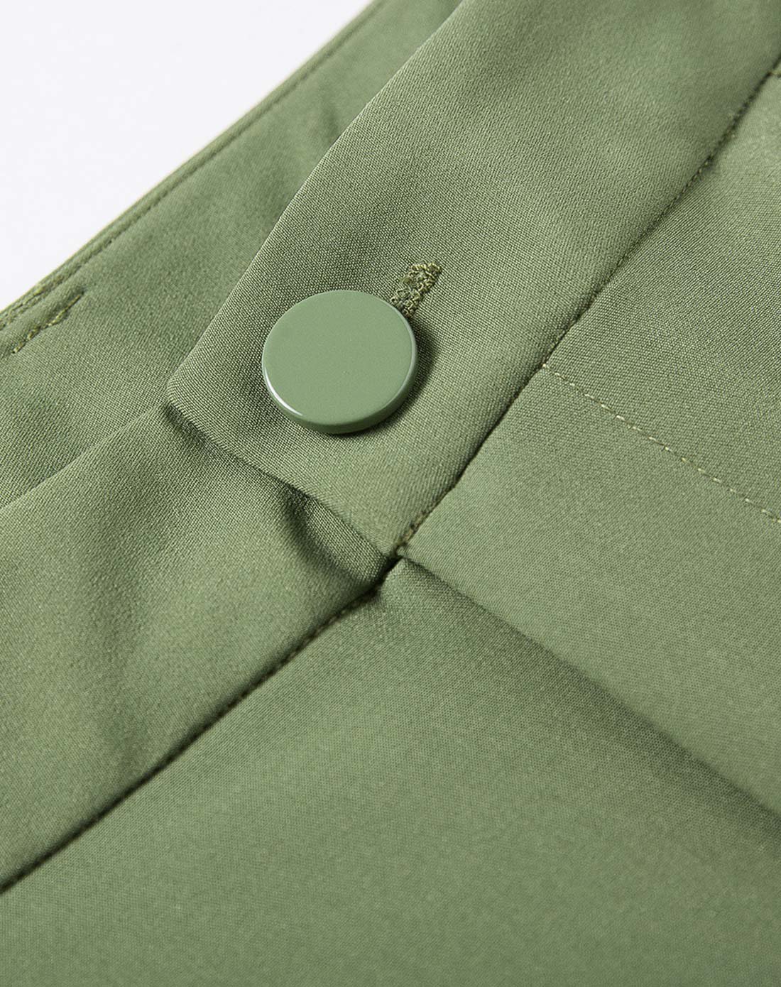 深豆绿色舒适显瘦七分哈伦裤