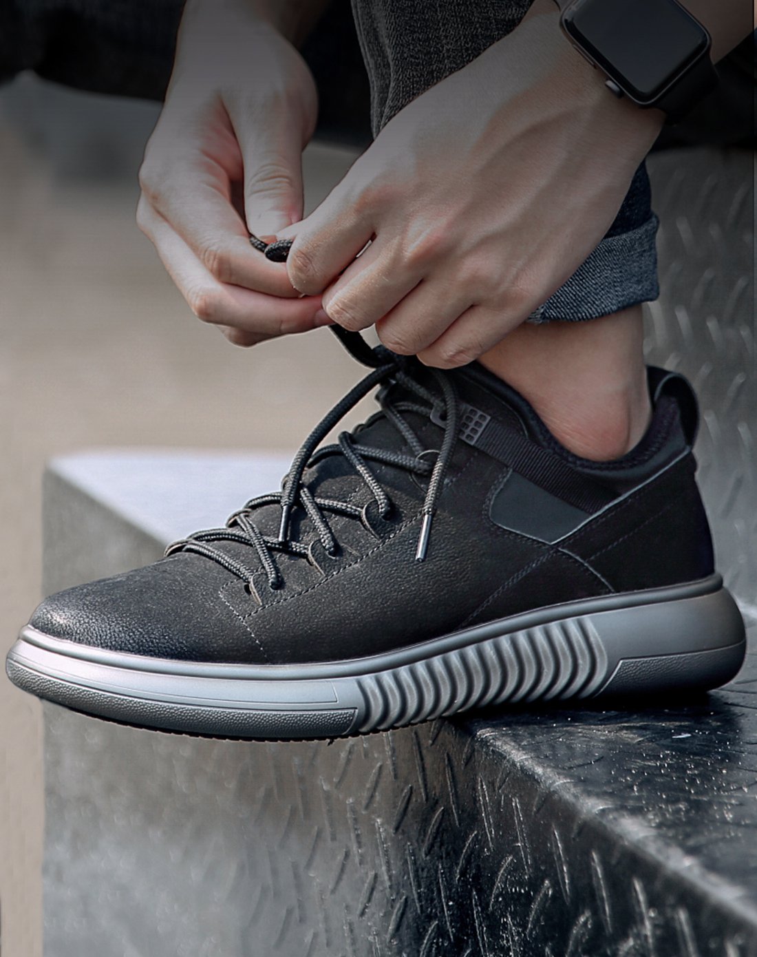 皓顿haut ton男鞋特卖旗舰店17年新品 男士头层牛皮前卫舒适休闲鞋