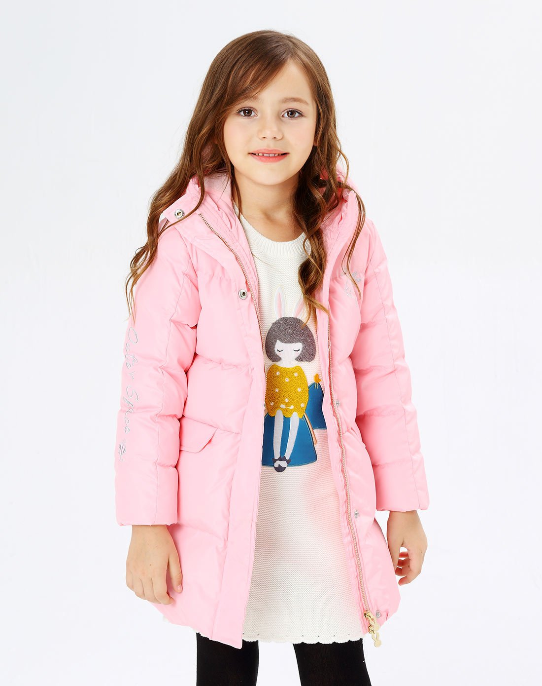 【唯品会】 安奈儿安奈儿童装女大童秋冬款长款羽绒服eg745471p044