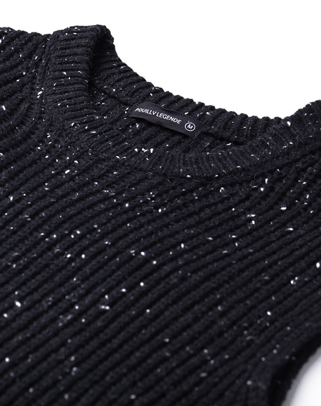 时尚圆领芝麻点提花休闲百搭羊毛男士背心