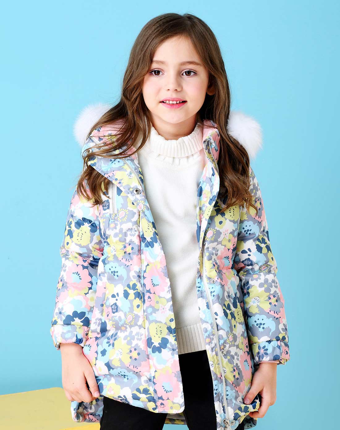 安奈儿童装女大童秋冬新款长款羽绒服