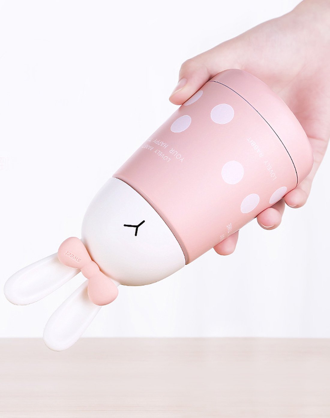 生活 浪漫の樱花居家用品专场300ml 清新可爱波点兔子迷你杯子不锈钢