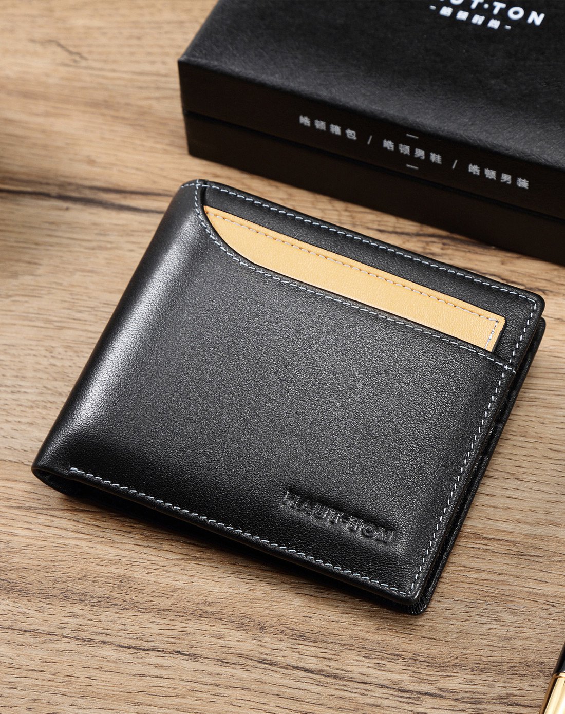 都市男商务钱包卡包两用短款男士钱夹男款钱包