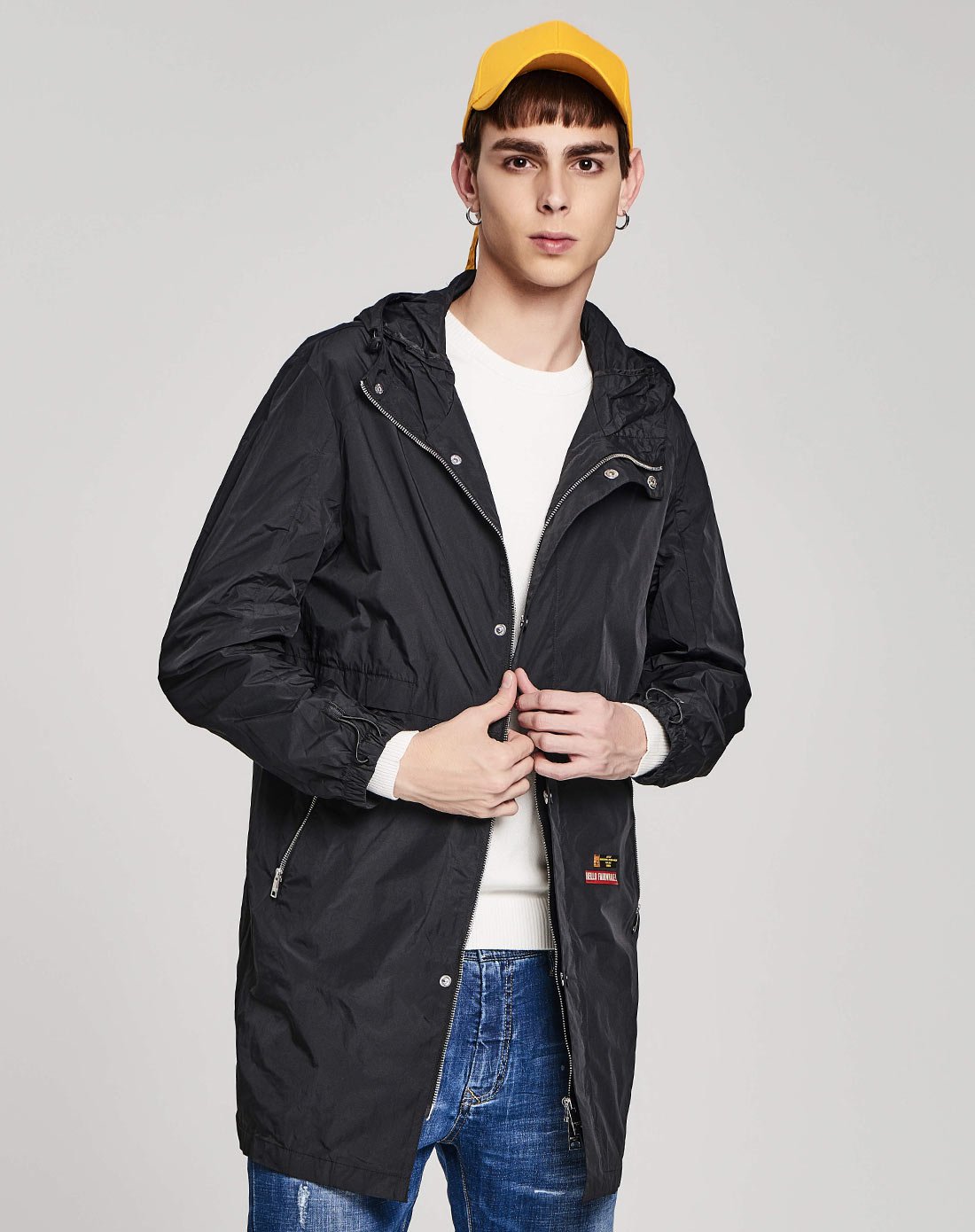 马克华菲男装2018春新款风衣男中长款轻薄舒适防晒上衣