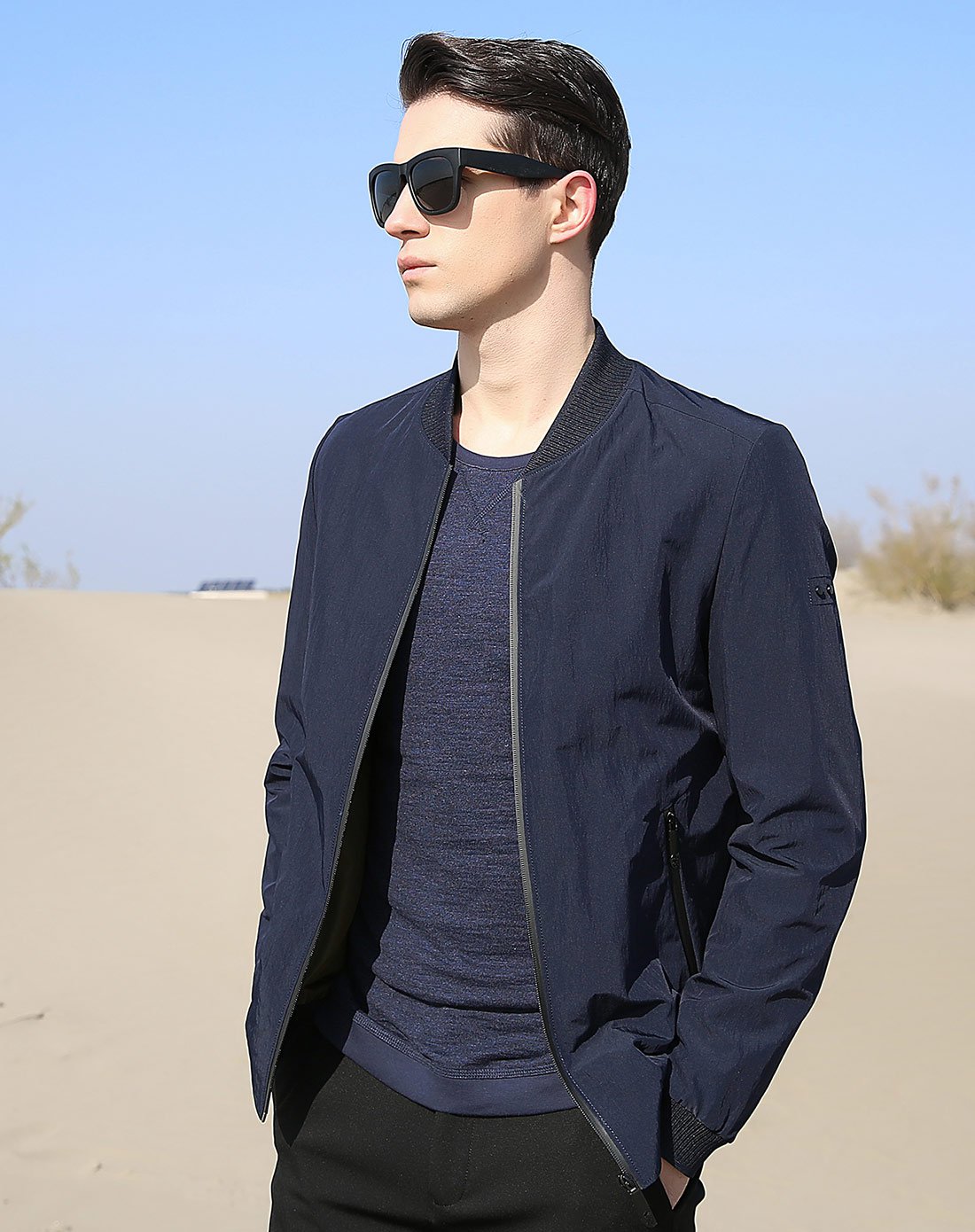 波司登男装波司登2018新款简约纯色棒球领休闲夹克外套3281t40011n101