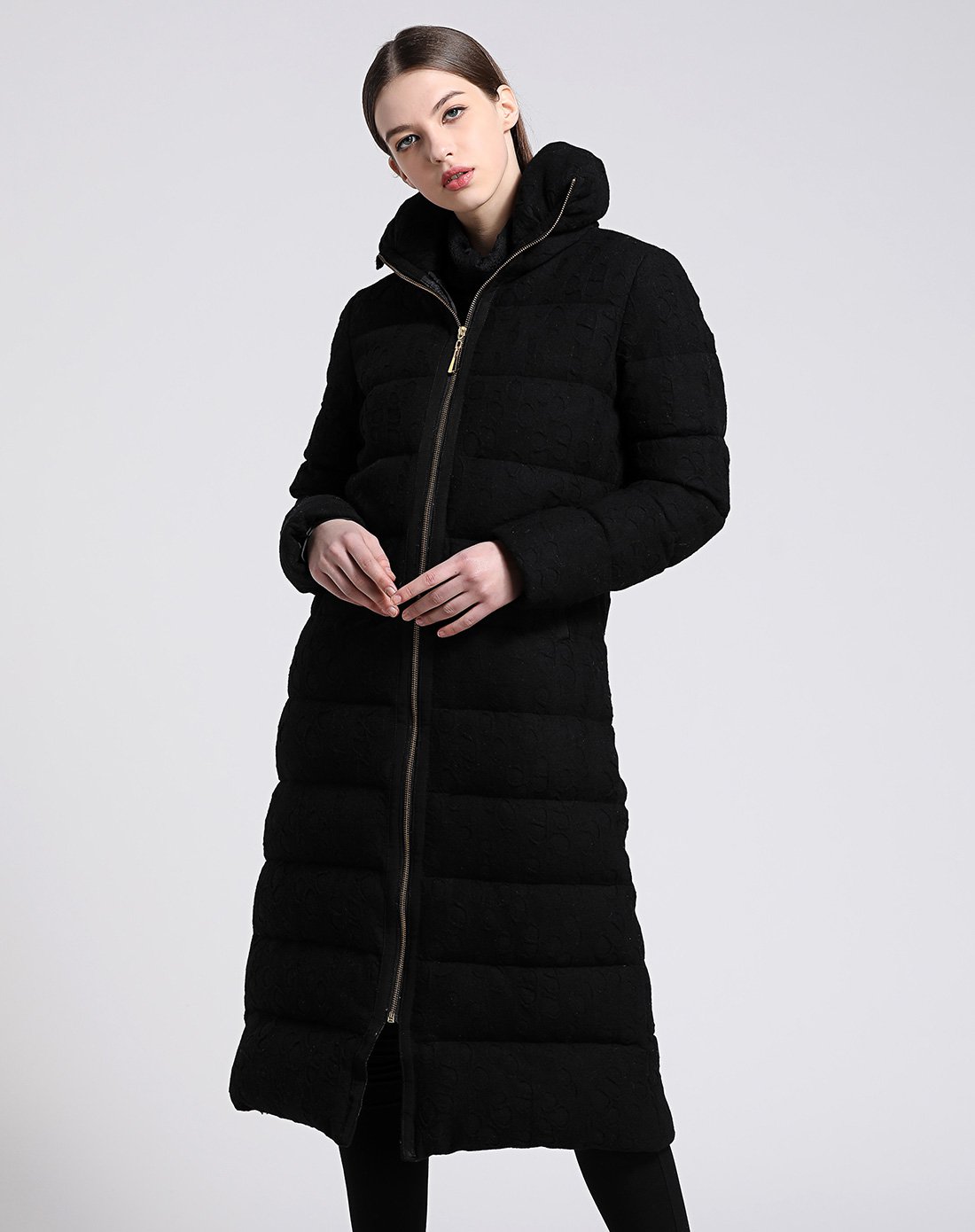 fashion tv collection修身特长加厚呢羽绒服