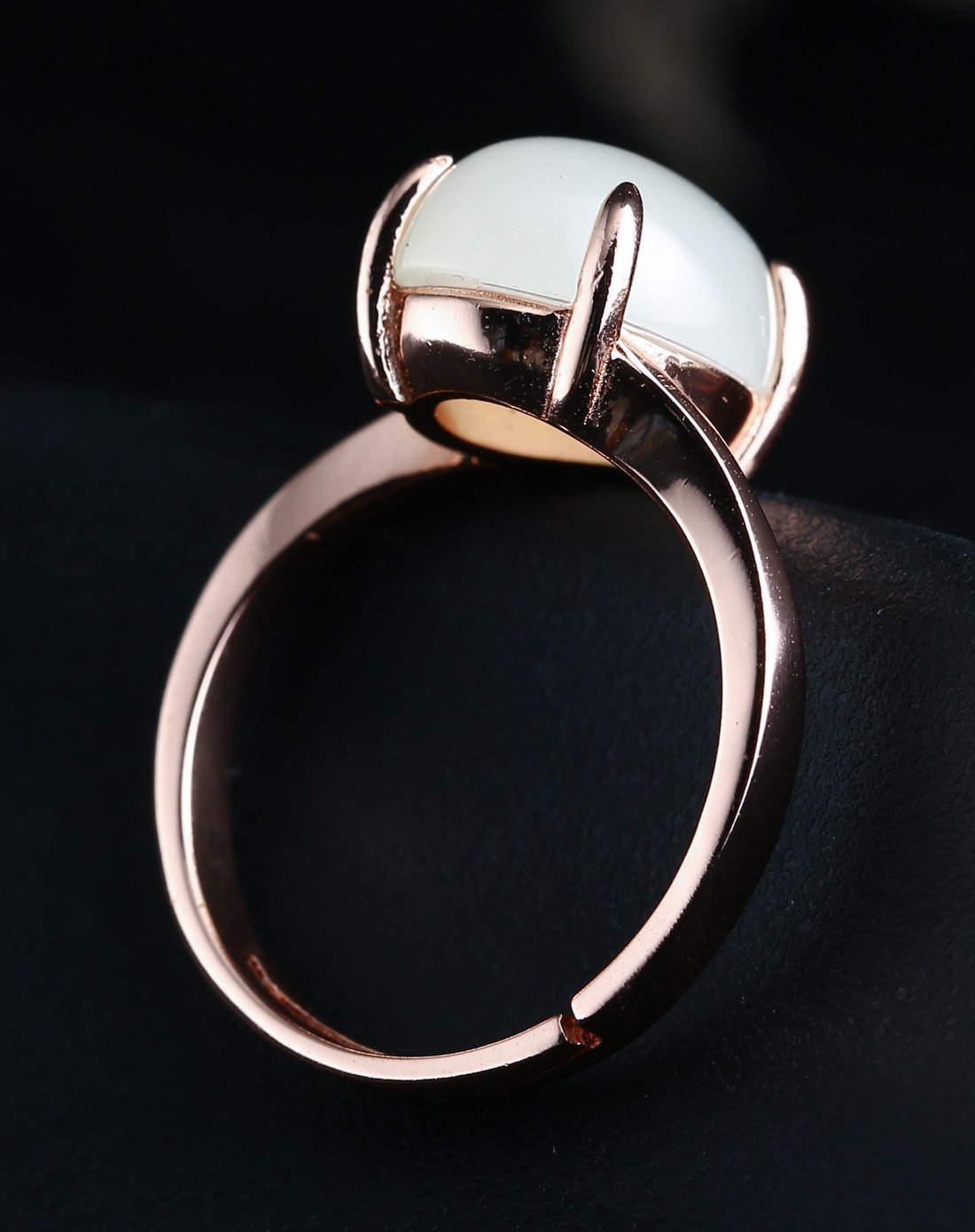 爱华尚 s925银镶和田玉戒指