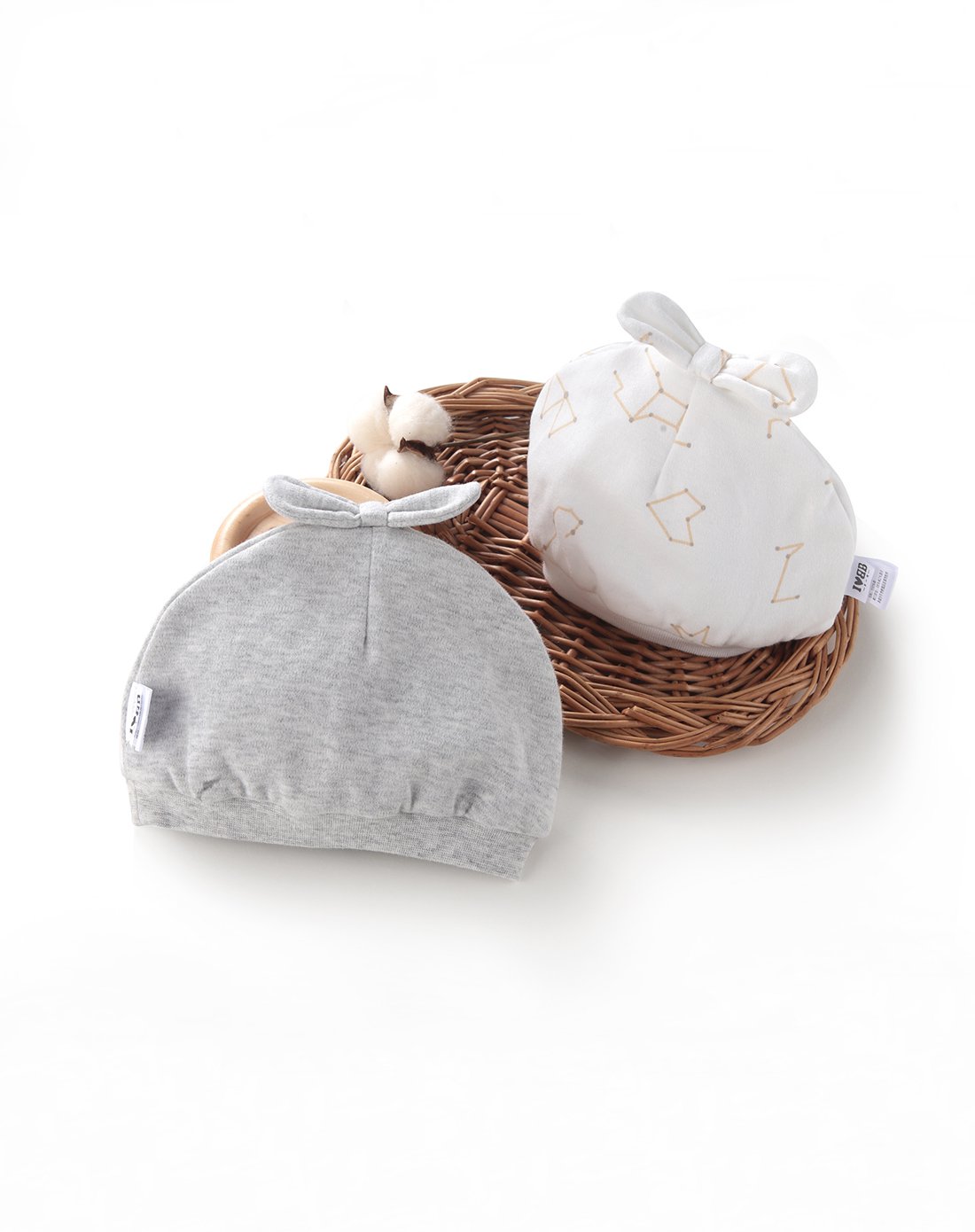 下一代 童装男女宝宝婴儿帽0-3岁 星座bb帽(2个装)