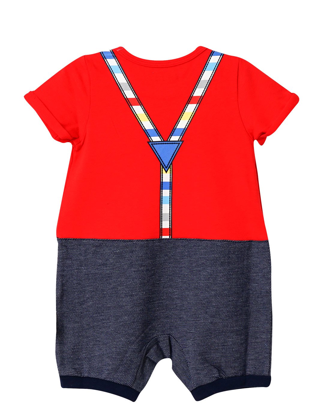 下一代 童装男女宝宝哈衣爬服 柔软舒适 热气球拼接短袖连体衣