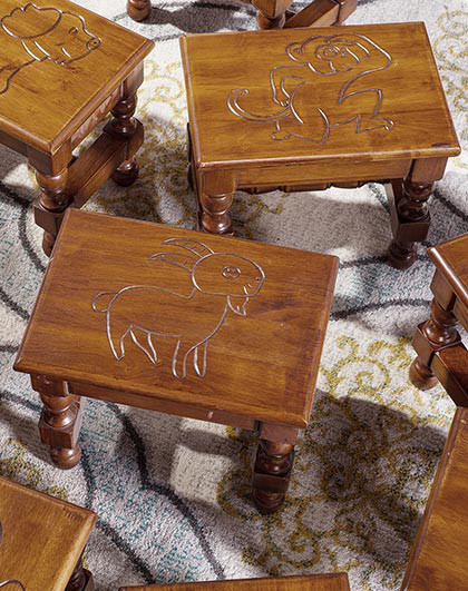 美式乡村 客厅家具全实木12生肖图案小矮凳换鞋凳梳妆凳