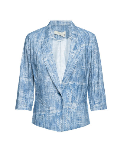 春夏翻驳领高腰短款七分袖西服外套