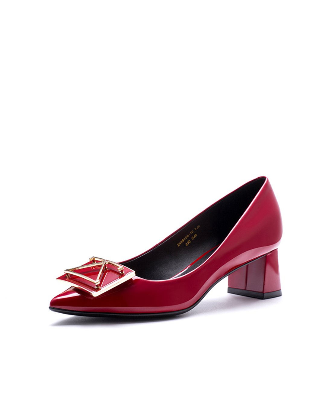 莎莎苏zsazsazsu2018年春漆皮中跟浅口单鞋女鞋