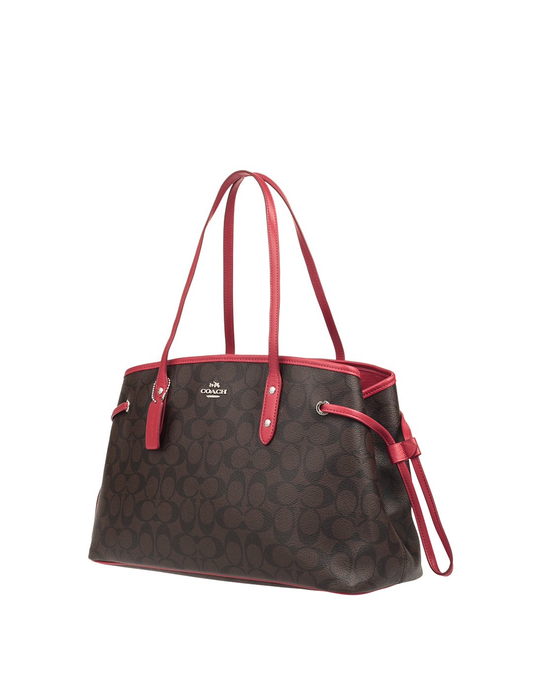 coach 蔻驰 女士皮质手提单肩抽绳鲶鱼包戴妃包 f57842