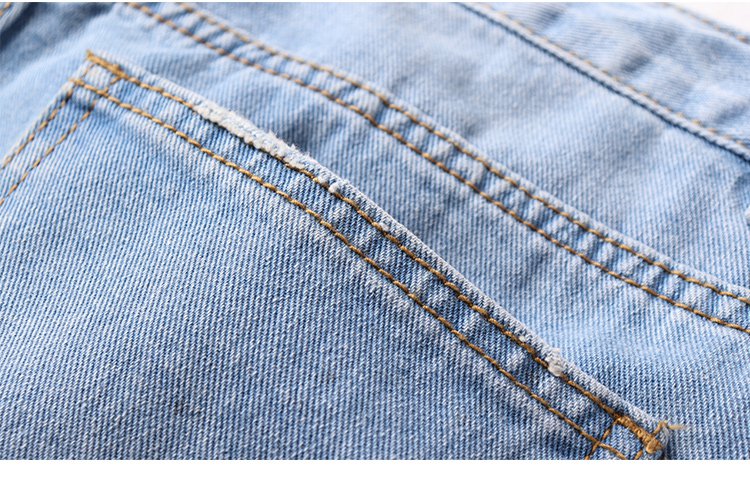 2018夏季青少年新款复古小破洞男裤子九分男士牛仔裤男