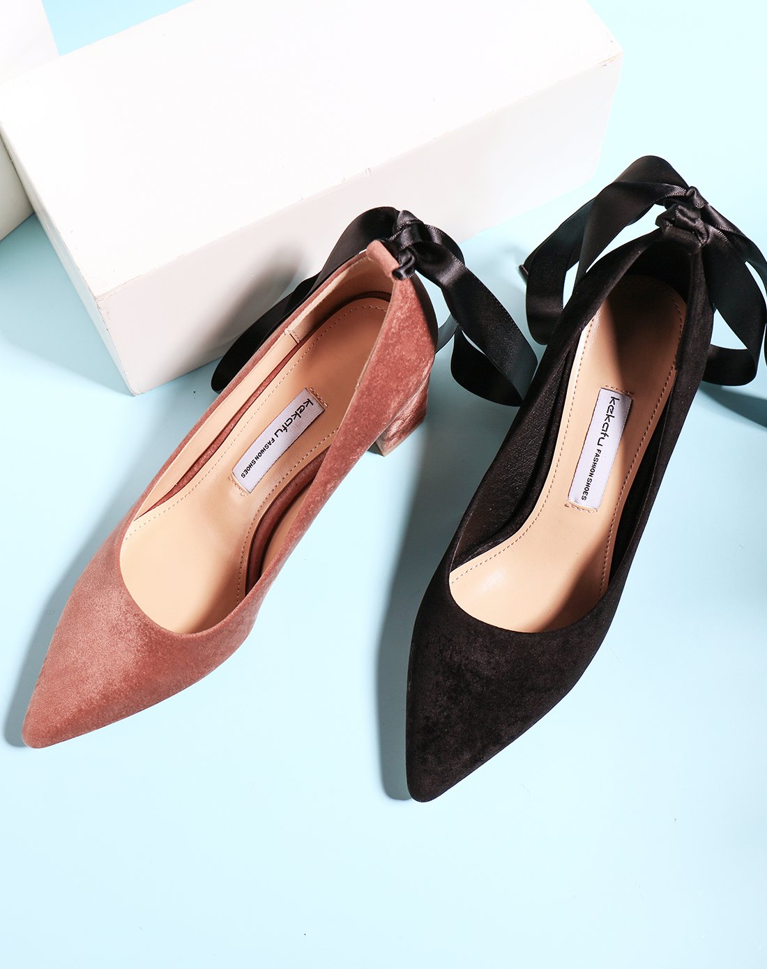 129元任选两双-珂卡芙kekafu女鞋特惠专场人气新品 浅口尖头中跟粗跟