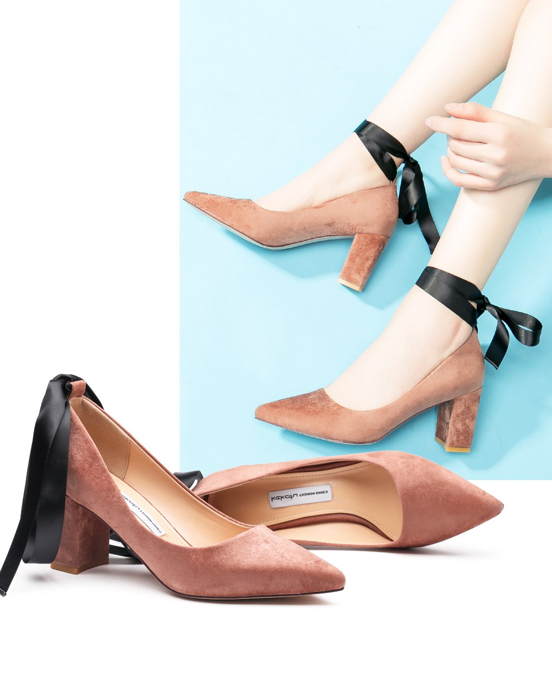 129元任选两双-珂卡芙kekafu女鞋特惠专场人气新品 浅口尖头中跟粗跟