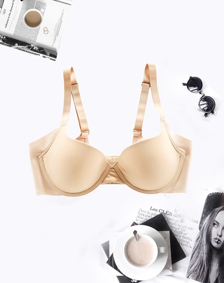 梦芭莎moonbasa内衣专场 无痕百搭丝滑双拉舒适无下扒中厚杯文胸 肩带