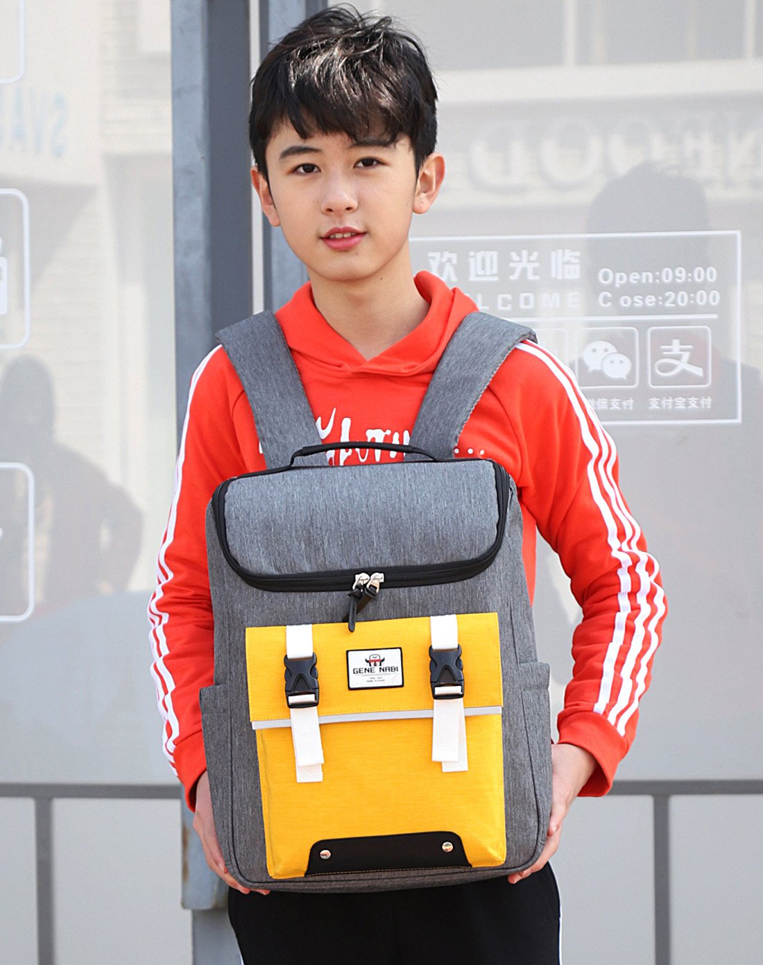 中学生书包5-9年级学生潮流时尚休闲上学两用双肩包书包电脑包