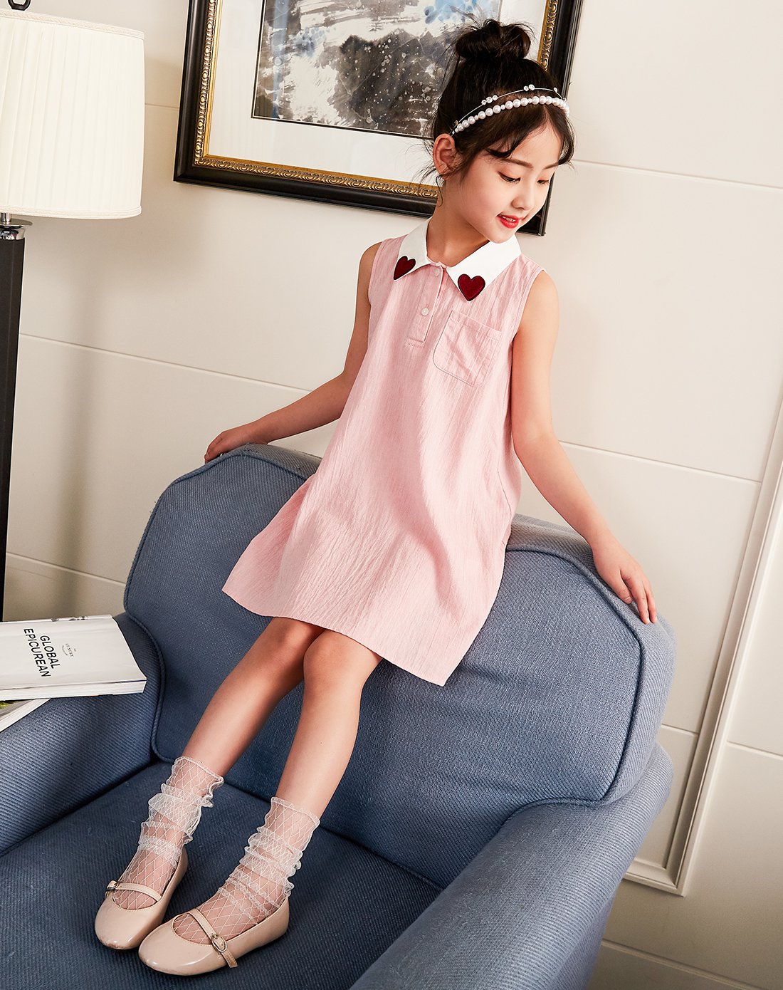 唐狮童装2018中大儿童女童连衣裙子无袖夏季新款小女孩女童公主裙韩版