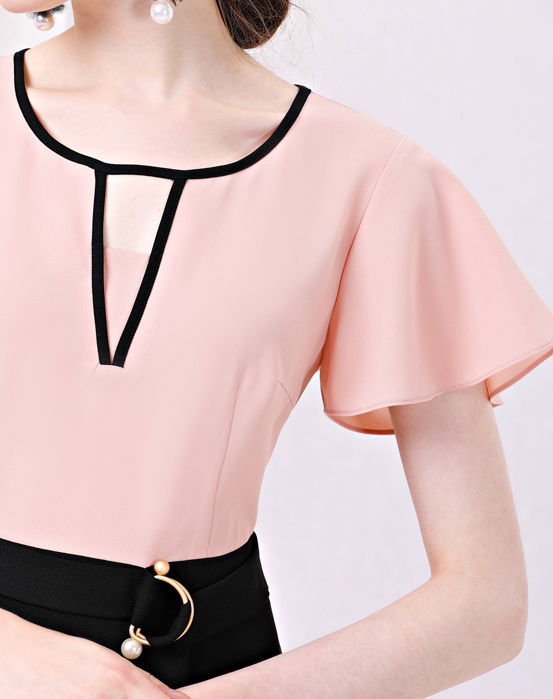 洛诗琳2018夏新品时尚腰间装饰气质连衣裙