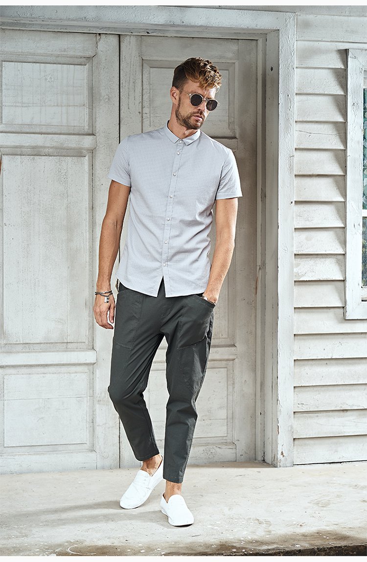 会员尊享-英爵伦男装专场 英爵伦 2018夏季新款男款 潮流暗纹个性