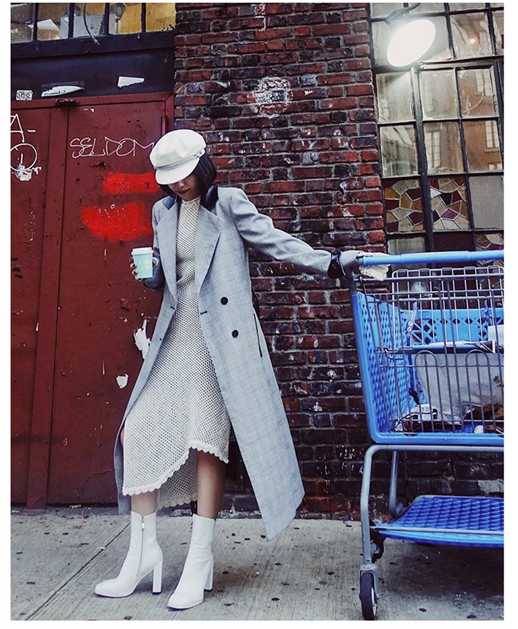 lamps阿水2018流行女装新款针织连衣裙性感露肩网纱裙子白色长裙