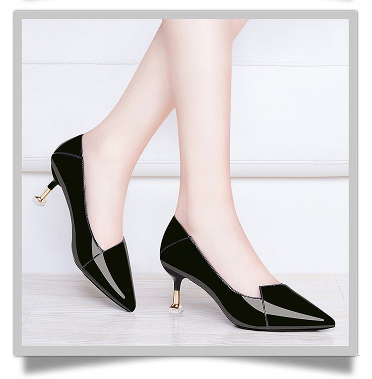 新款时尚透气浅口优雅高跟鞋尖头气质两穿女单鞋婚鞋